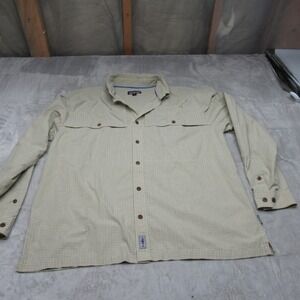 Patagonia Shirt Mens Large Green Plaid Button-Up Long-Sleeved Island Hopper II